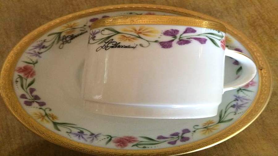 SMJ8 Flat Demitasse Cup & Saucer Set by SMCS (Germany)-1