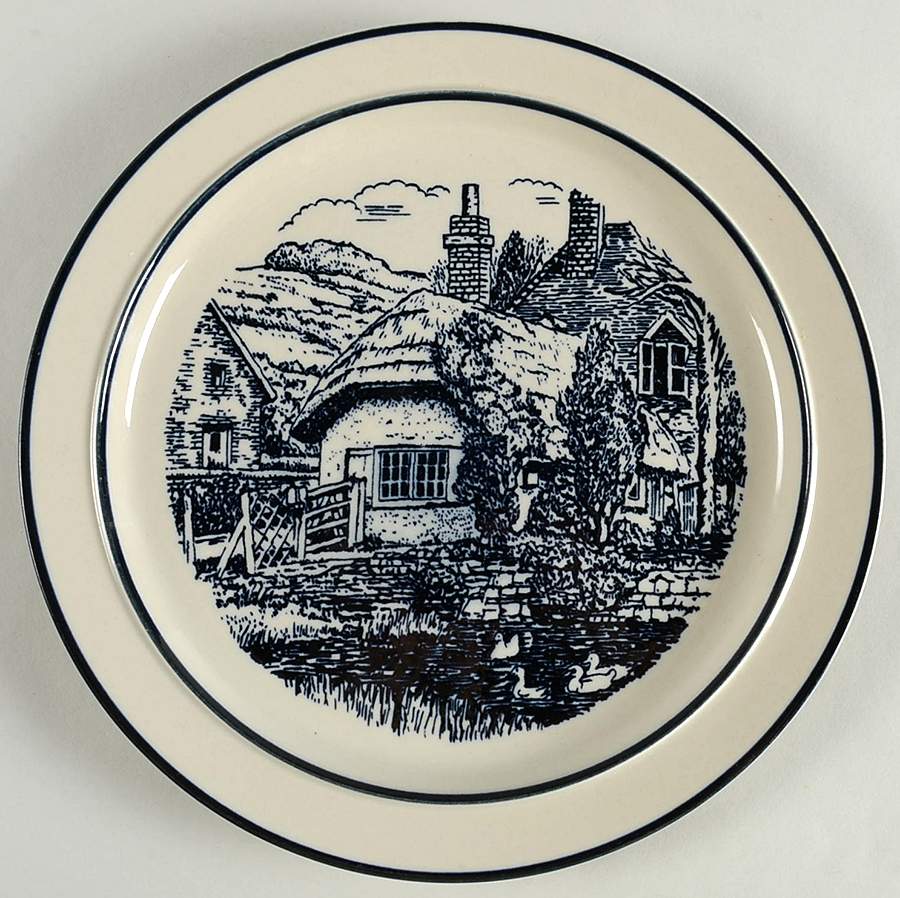 Country Blue Dinner Plate by Sango-1