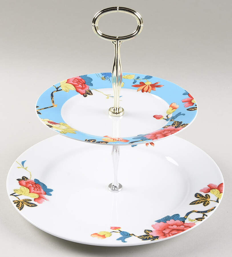 Isabella 6 5/8"-10"  2 Tiered Serving Tray (Dp, Sp) HC by Spode-1
