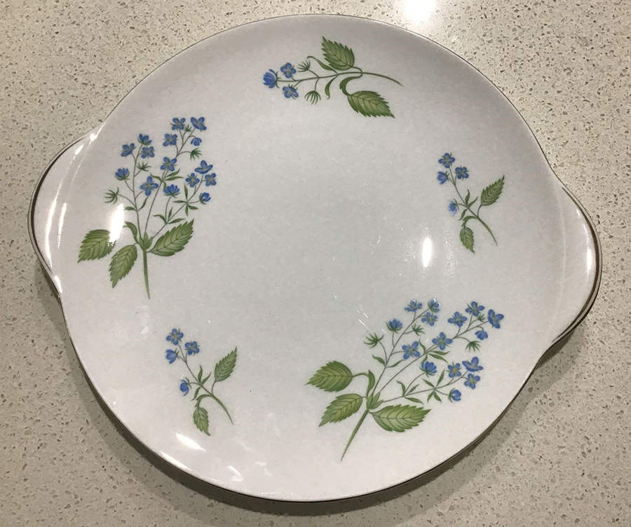 American Brooklime Handled Cake Plate by Shelley-1