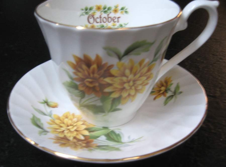 Flowers of the Month Flat Cup & Saucer Set by Sutherland-1