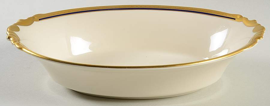 Wayne Navy Blue 10" Oval Vegetable Bowl by Syracuse-1