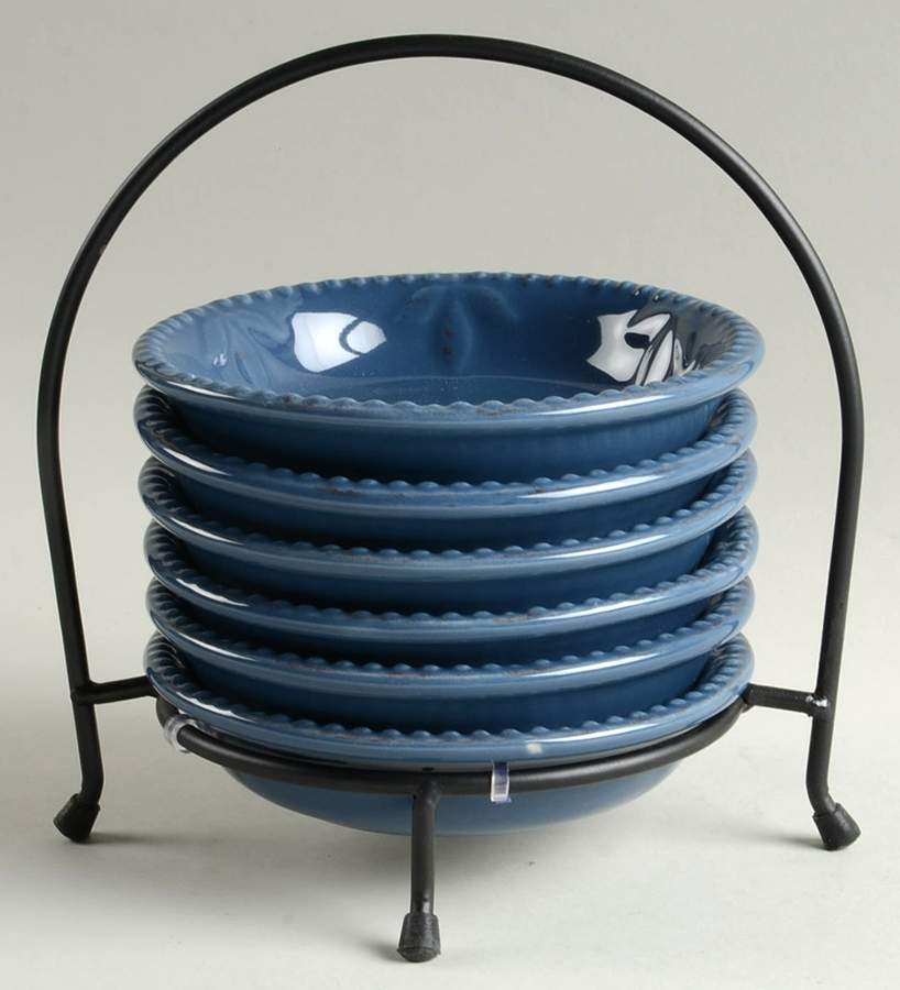 Sorrento Indigo (7 Piece) Dip Bowl Set (6 Bowls & Caddy) by Signature-1