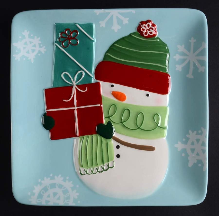 Merry Merry Square Salad Plate by St Nicholas Square-1