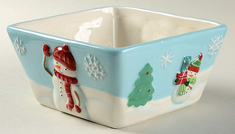 Merry Merry Square Soup/Cereal Bowl by St Nicholas Square-1