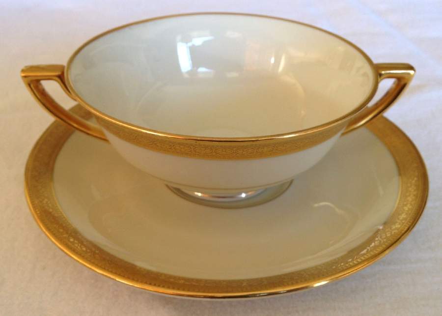 SFR69 Footed Cream Soup Bowl & Saucer Set by Stouffer-1