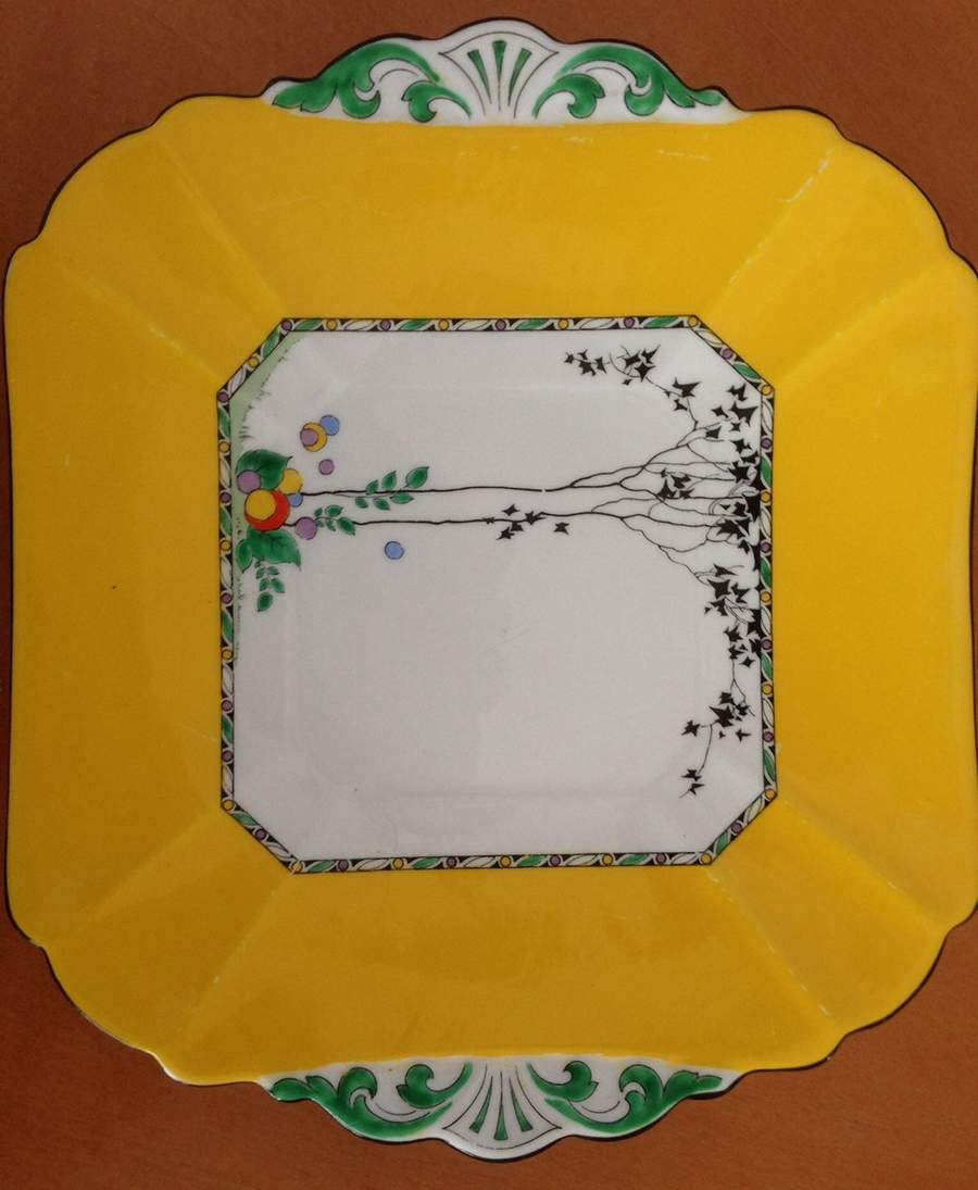 11615 Square Handled Cake Plate by Shelley-1