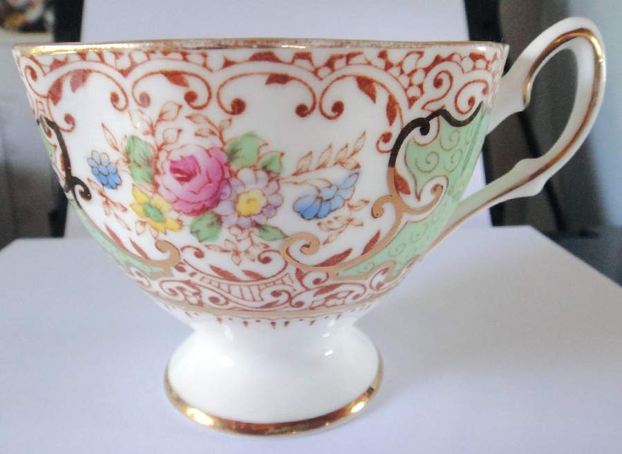 Tudor Rose Green Footed Cup by Salisbury-1