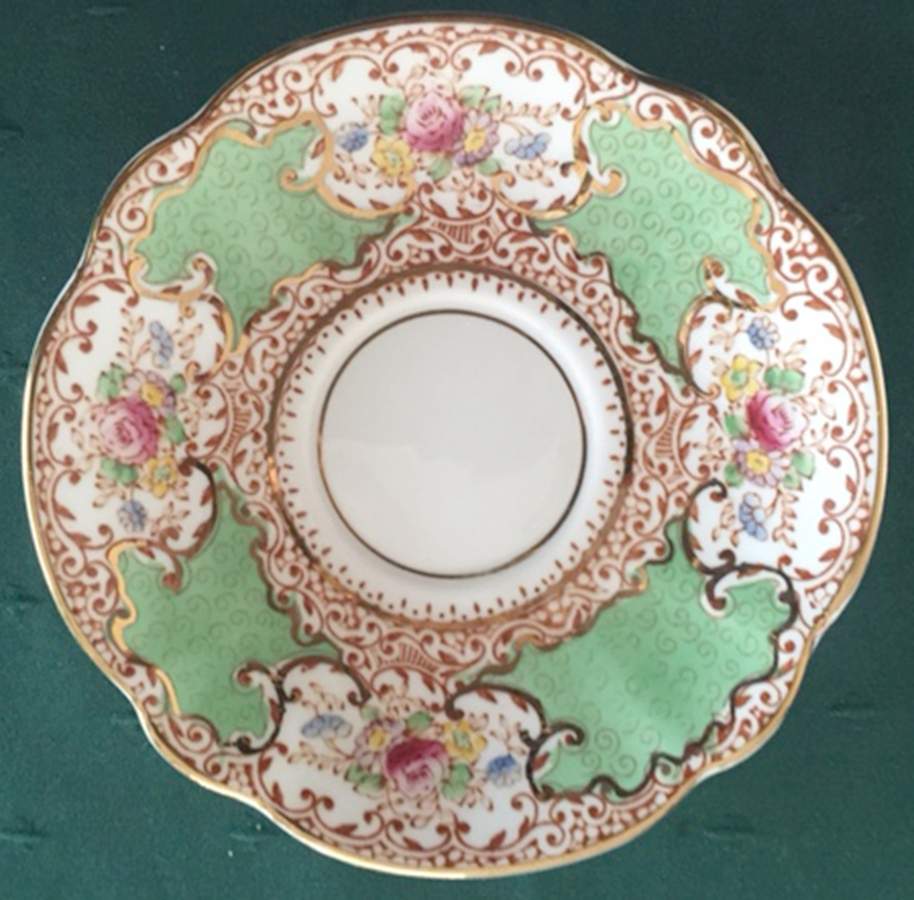Tudor Rose Green Saucer by Salisbury-1