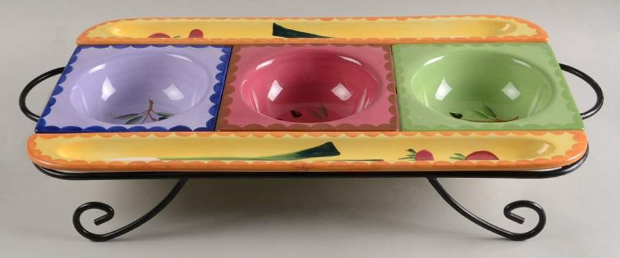 Tapas (6 Pc) Hors d'Oeuvres Set with Metal Stand by Signature-1