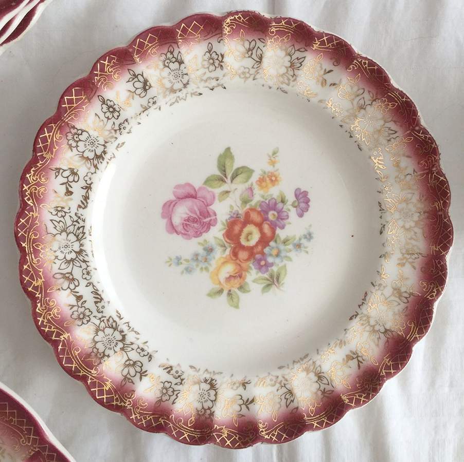 Meissen Rose Bread & Butter Plate by Sebring Pottery-1