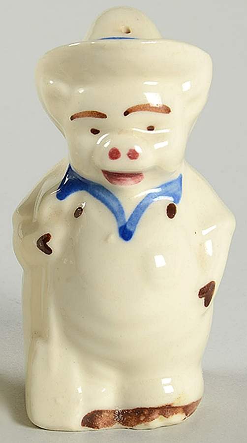 Farmer Pig Individual Figural Salt Shaker by Shawnee-1