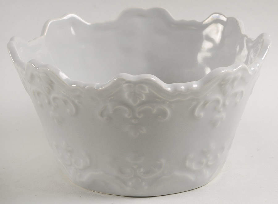Fancy Scroll Gray Soup/Cereal Bowl by Sweet Olive Designs-1