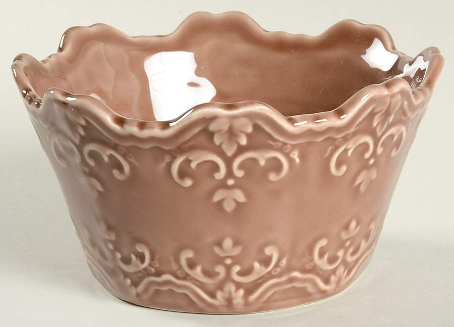Fancy Scroll Mink Soup/Cereal Bowl by Sweet Olive Designs-1