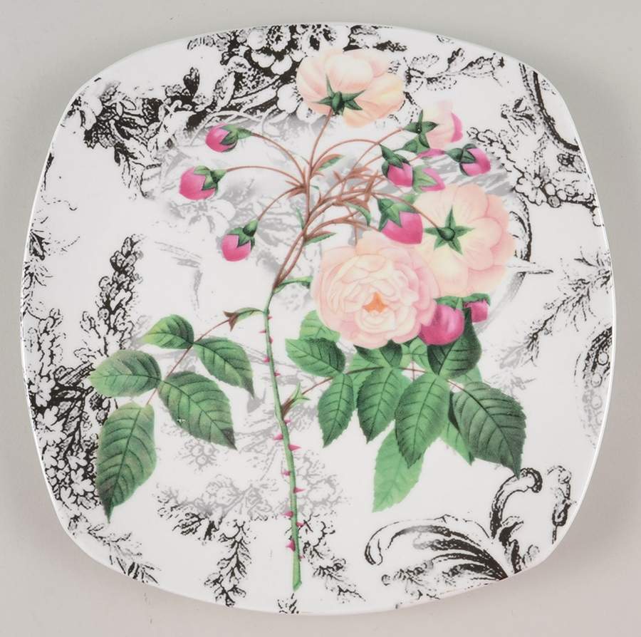 Rose Toile (Porcelain) Square Salad Plate by Savinio Designs-1