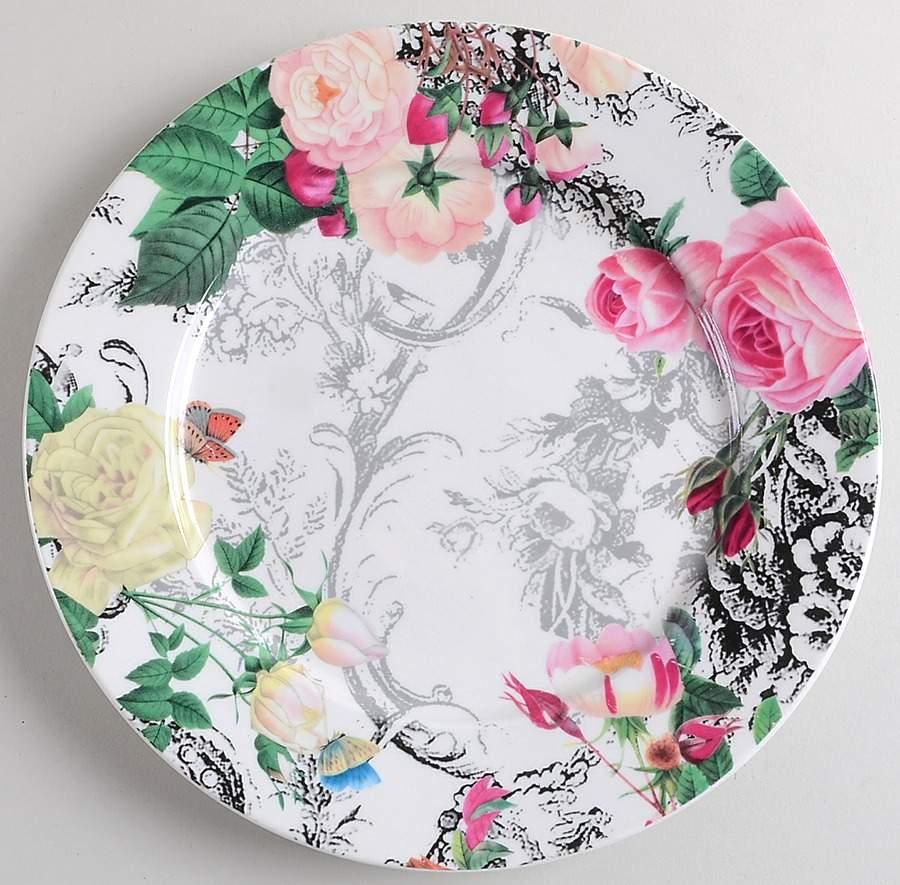 Rose Toile (Porcelain) Dinner Plate by Savinio Designs-1
