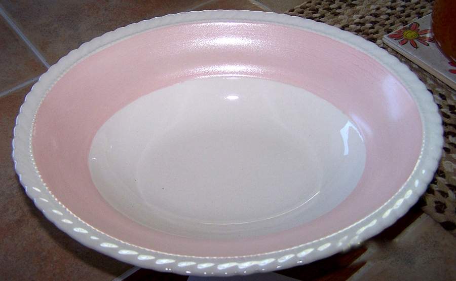 STB87 Pink 9" Oval Vegetable Bowl by Steubenville-1