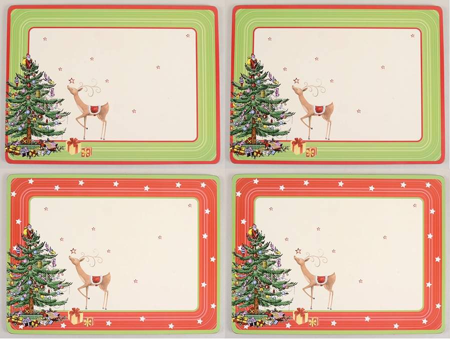 Christmas Jubilee Corkboard Placemat - Set of 4 (2 each Motif 1 & 2) by Spode-1
