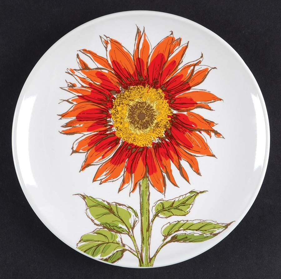 Red Sunflower Appetizer Plate by Signature-1