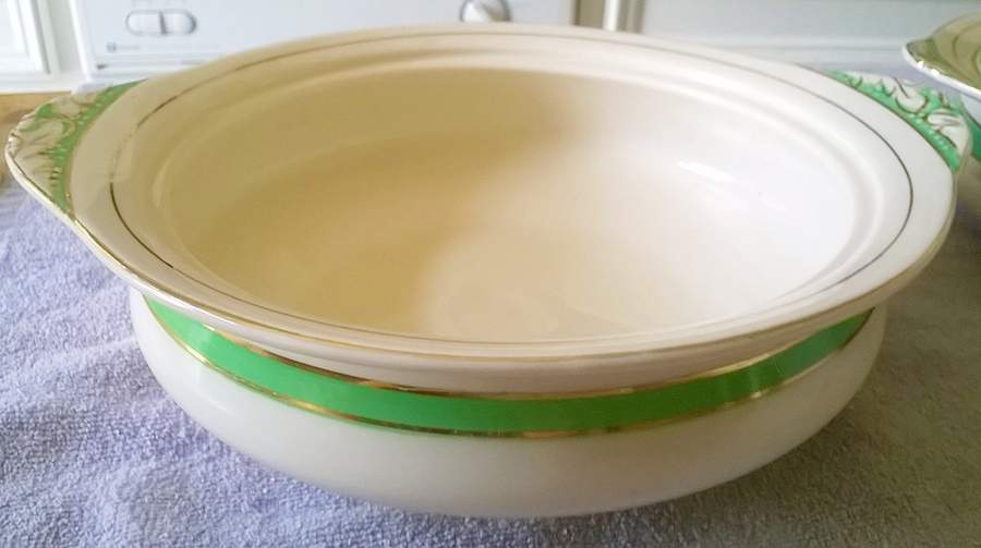 Queens Green Round Vegetable No Lid by Soho Pottery-1