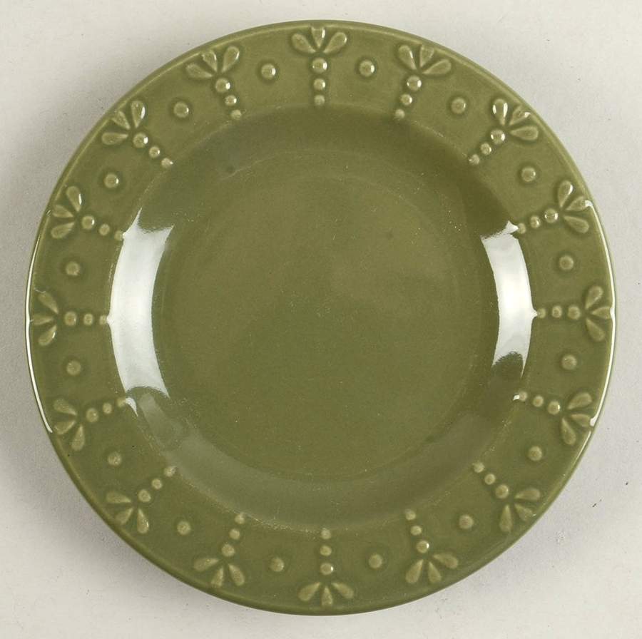 Now and Then Dark Green Bread & Butter Plate by Signature-1