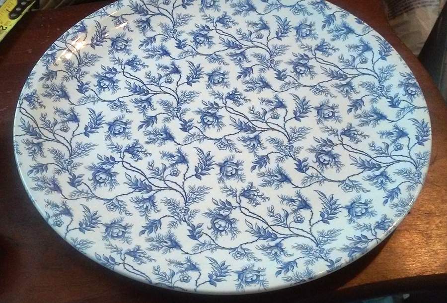 Rosebud Chintz Blue 12" Chop Plate (Round Platter) by Spode-1