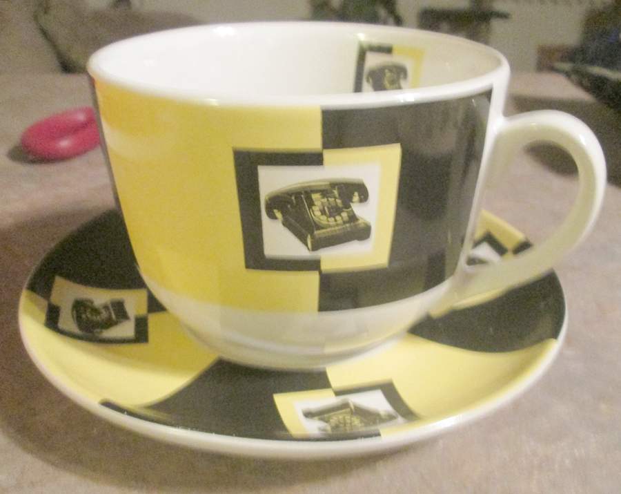 Wake Up Call Flat Cup & Saucer Set by Signature-1