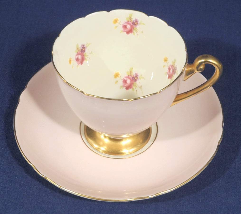 Rose Pink Footed Cup & Saucer Set by Shelley-1