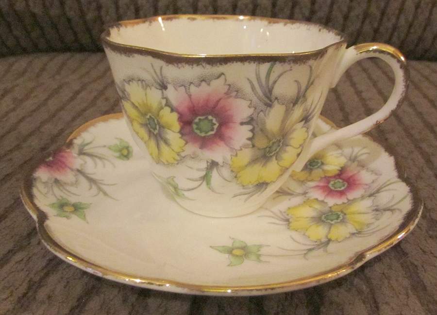 Coreopsis Footed Cup & Saucer Set by Salisbury-1