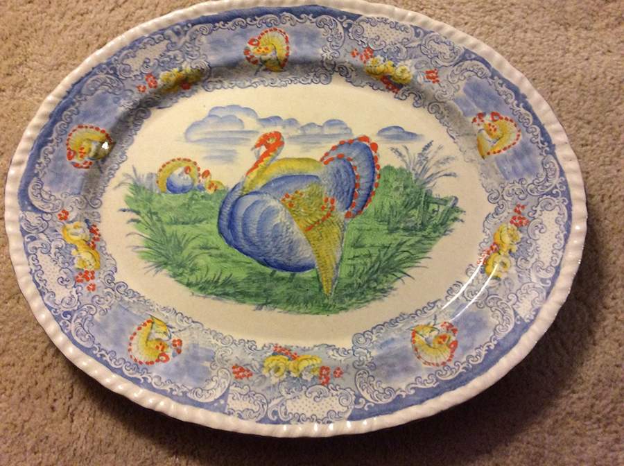 4343 Blue 20" Oval Serving Platter by Staffordshire-1