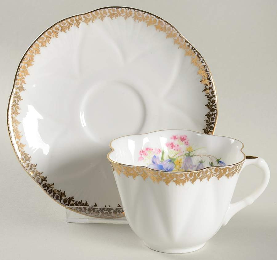 H-1060 Flat Cup & Saucer Set by Shelley-1