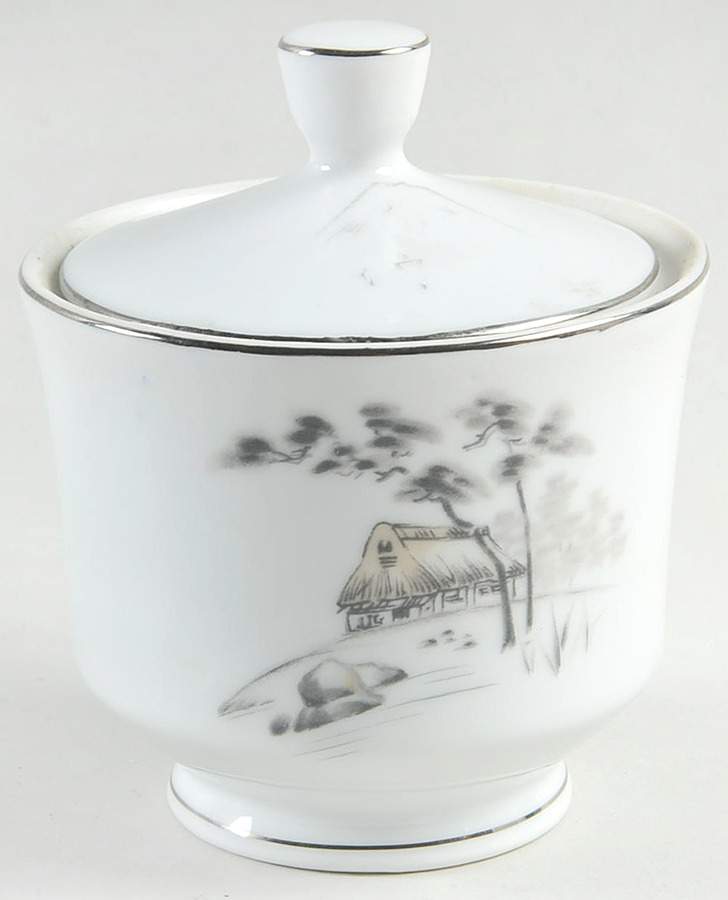 Mt Fuji Rim Shape Sugar Bowl & Lid by Sone-1