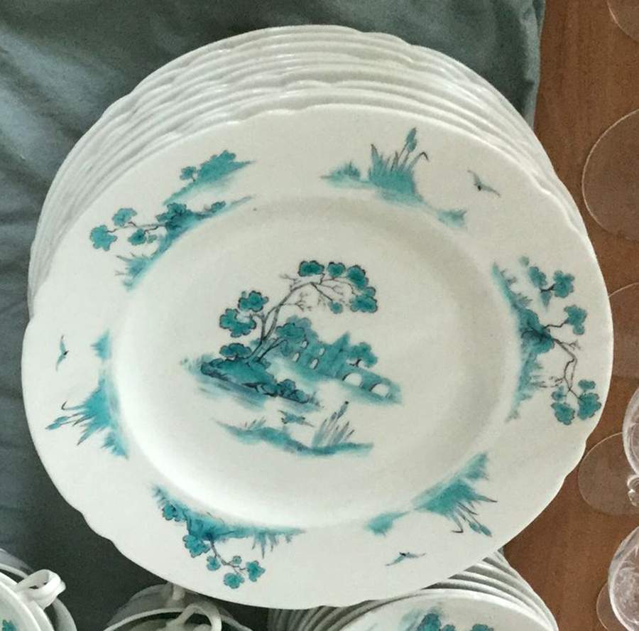 Castle-Aqua Dinner Plate by Shelley-1