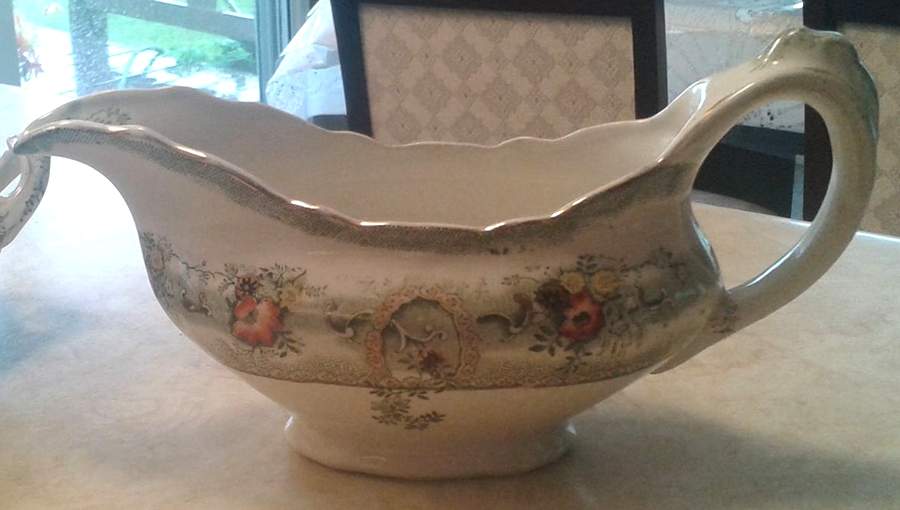 Clive-Green Multicolor Gravy Boat by Stanley Pottery -1