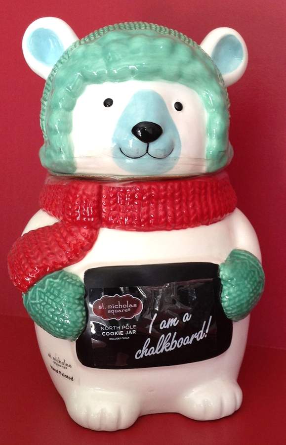 North Pole Figural Cookie Jar & Lid by St Nicholas Square-1