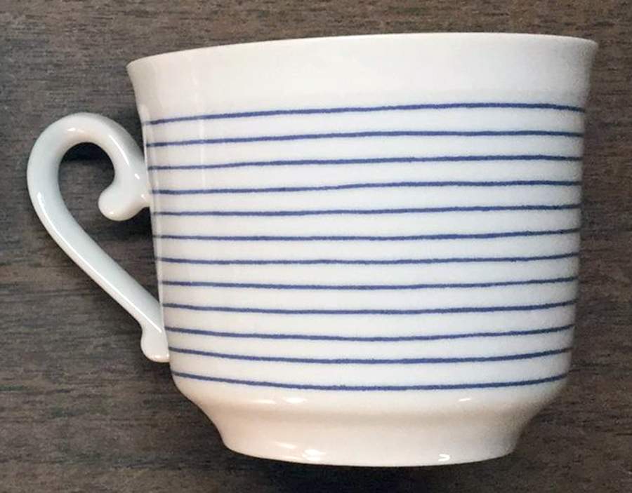 Monaco (Blue Stripes) Flat Cup by Sodahl (Denmark)-1