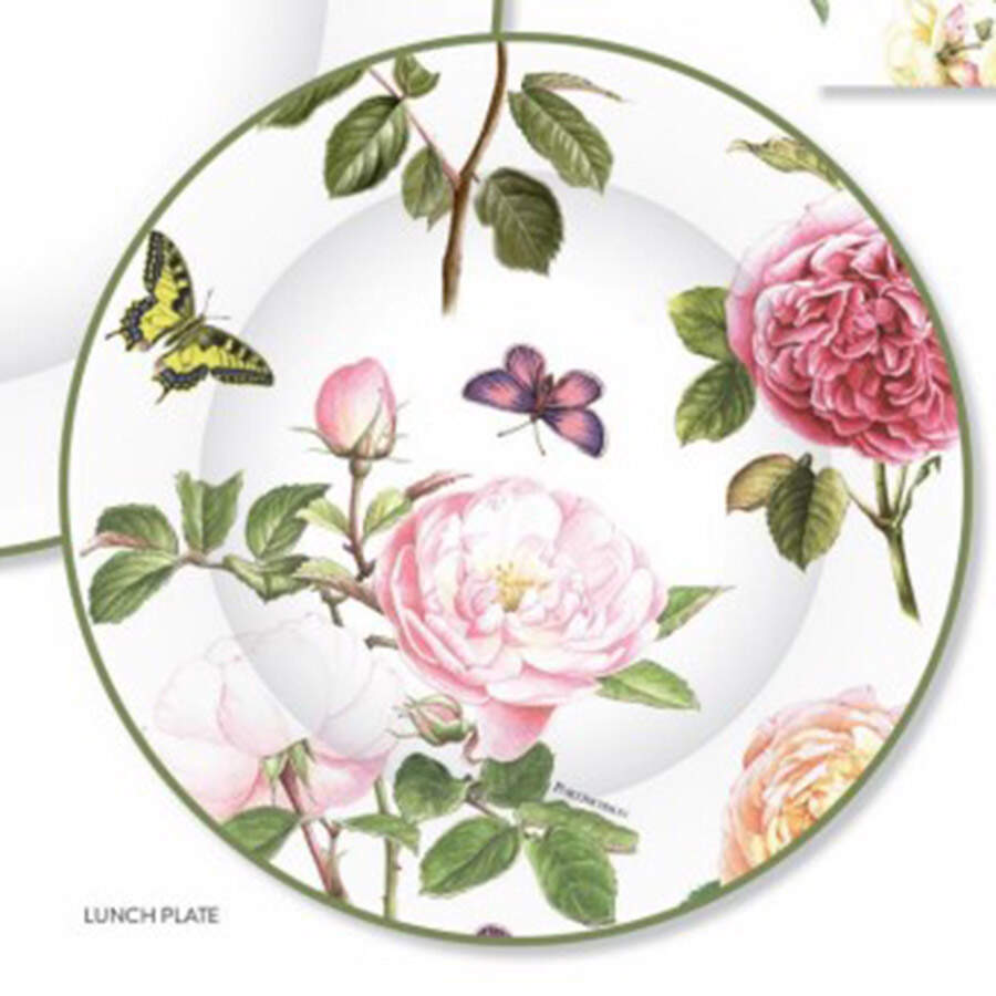 Roses (Pack of 16) Paper Luncheon Plates by Spode-1