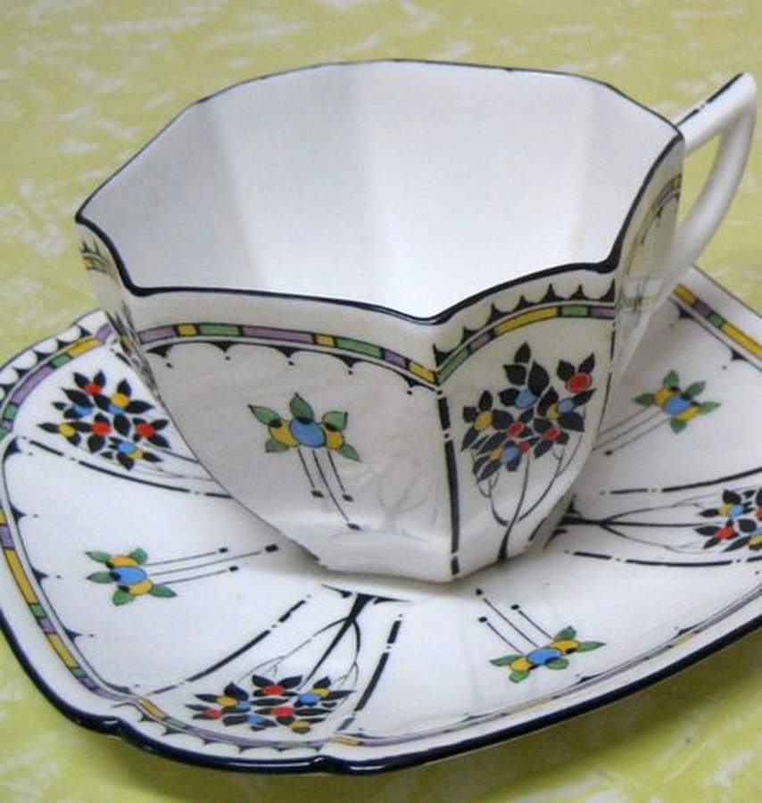 11496 Flat Cup & Saucer Set by Shelley-1