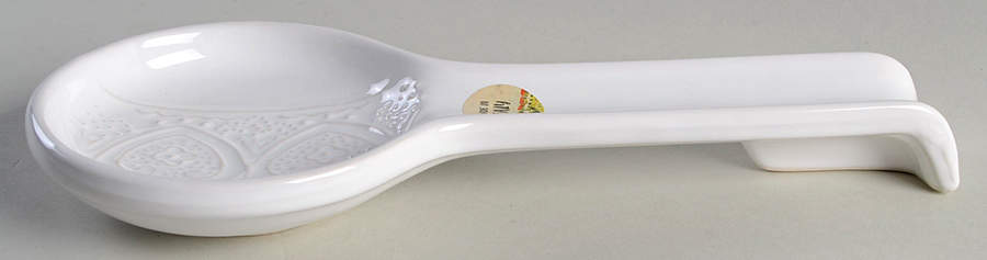 SWZ8 White Spoon Rest/Holder (Holds 1 Spoon) by Sweet Ceramics (La Ceramica d'Italia)-1