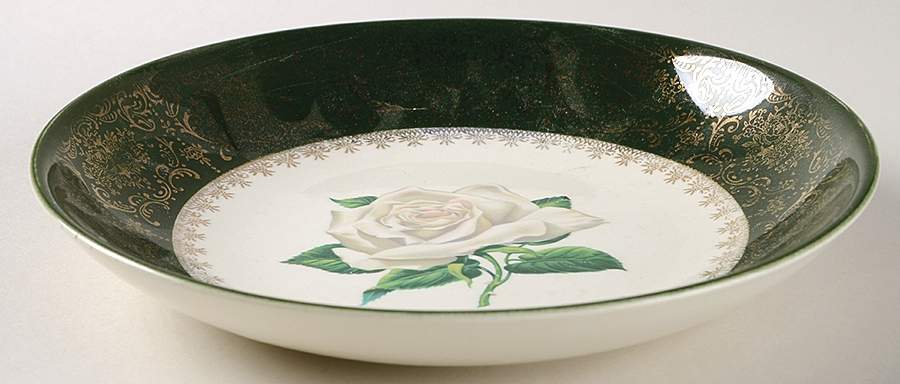 SLM429 (Green Rim) Coupe Soup Bowl by Salem-1