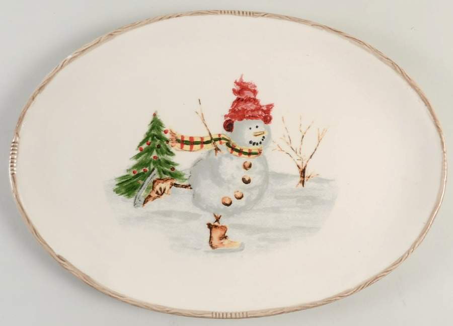 Christmas Twig 16" Oval Serving Platter by Savinio Designs-1
