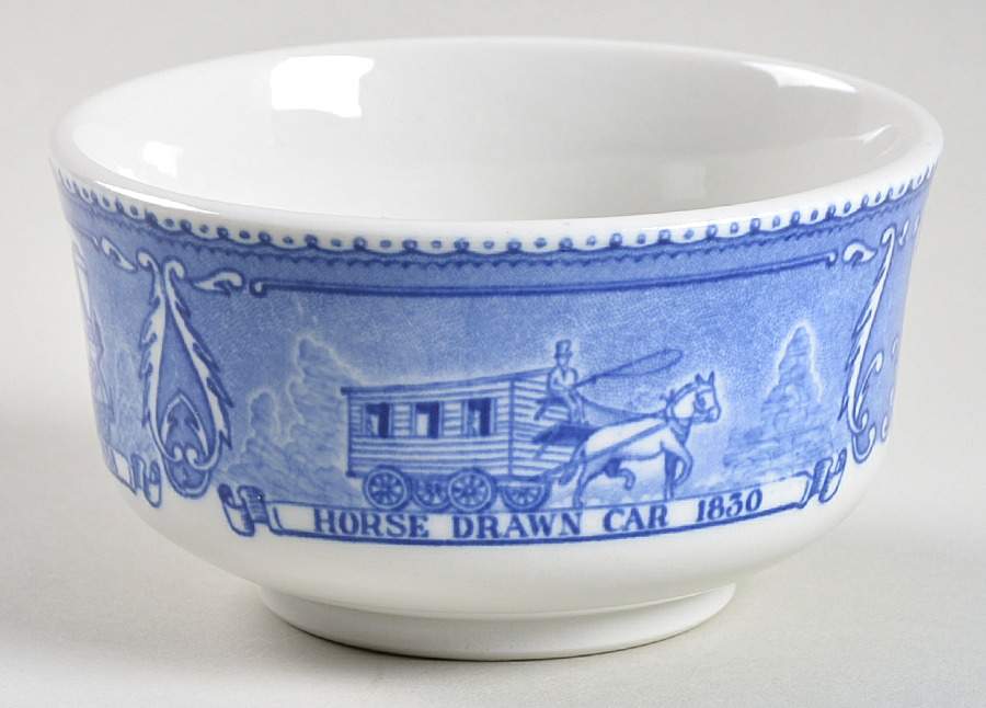 Baltimore and Ohio Railroad Blue Open Sugar Bowl by Shenango-1