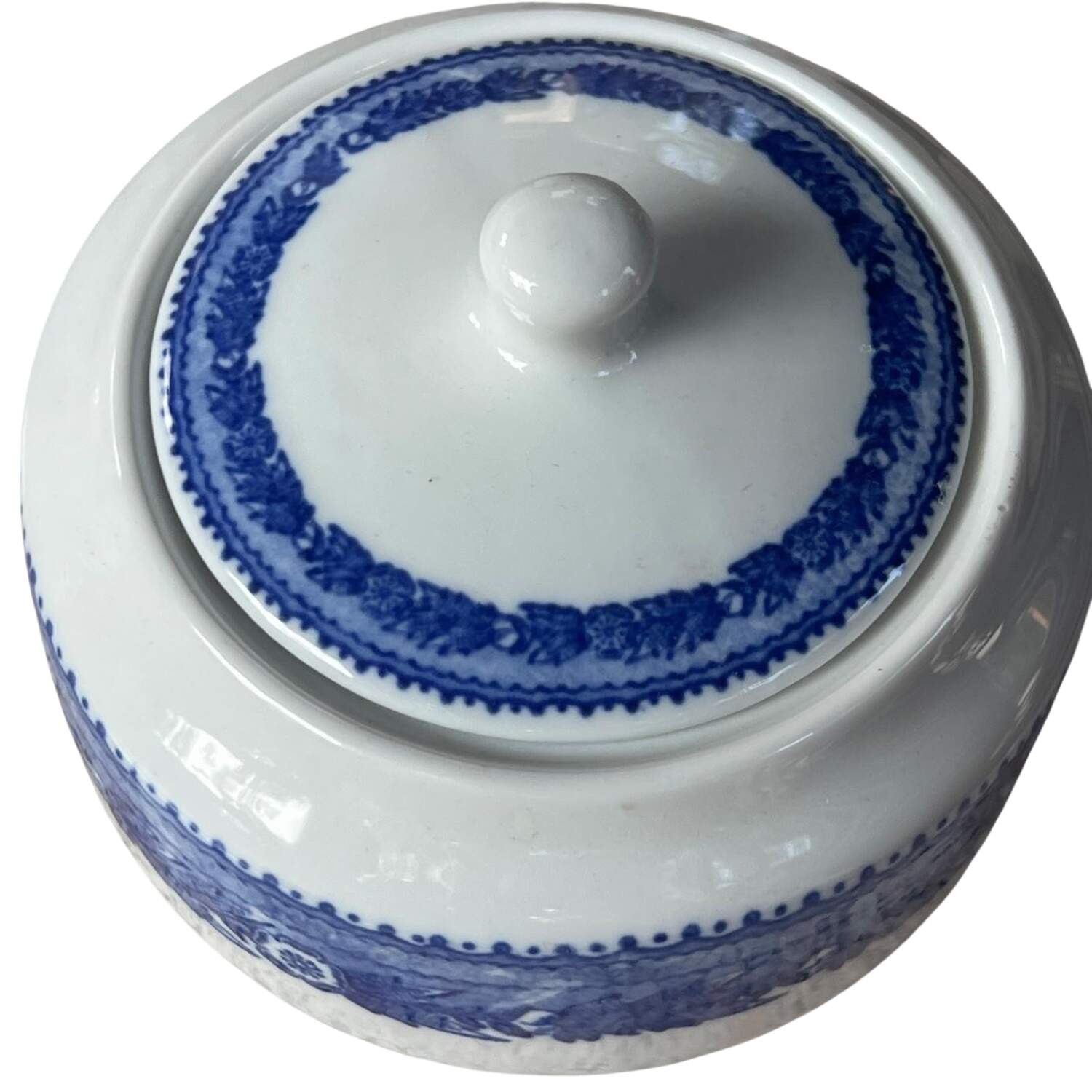 Baltimore and Ohio Railroad Blue Sugar Bowl & Lid by Shenango-1