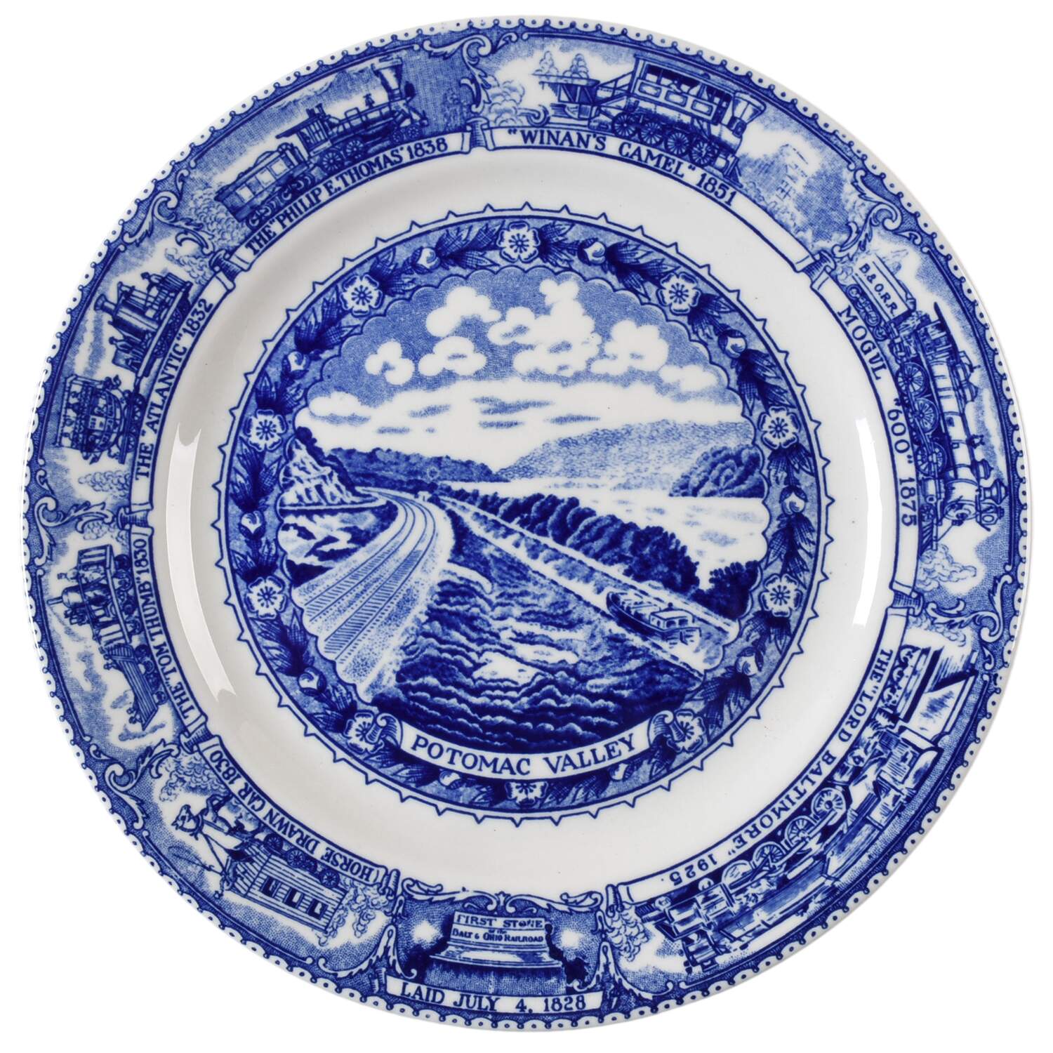 Baltimore and Ohio Railroad Blue Salad Plate by Shenango-1