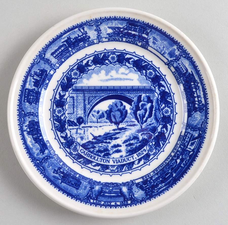 Baltimore and Ohio Railroad Blue Bread & Butter Plate by Shenango-1
