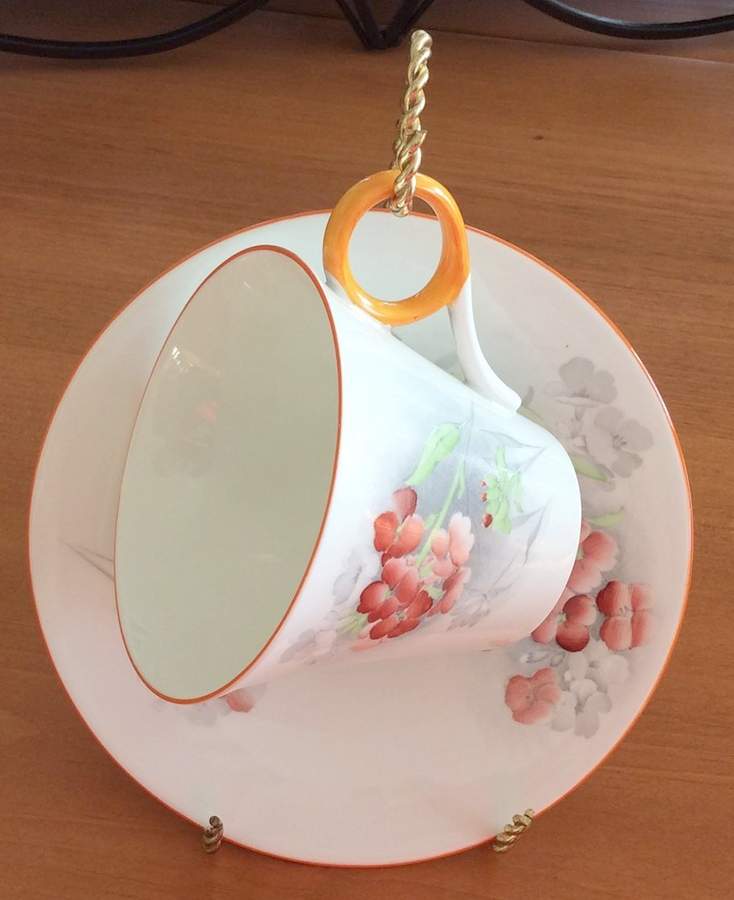 Primula Flat Cup & Saucer Set by Shelley-1