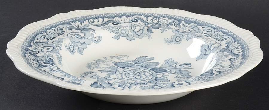 Mayflower Blue Gray Large Rim Soup Bowl by Spode-1