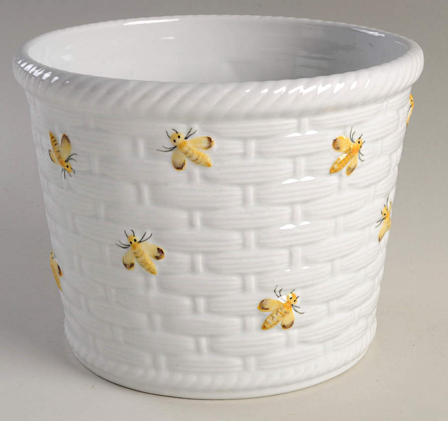 Bees Yellow 6" Flower Pot by Sadek-1