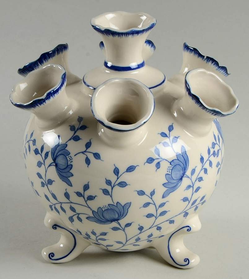 Blue in Bloom 7" Tulipiere Vase by Sadek-1