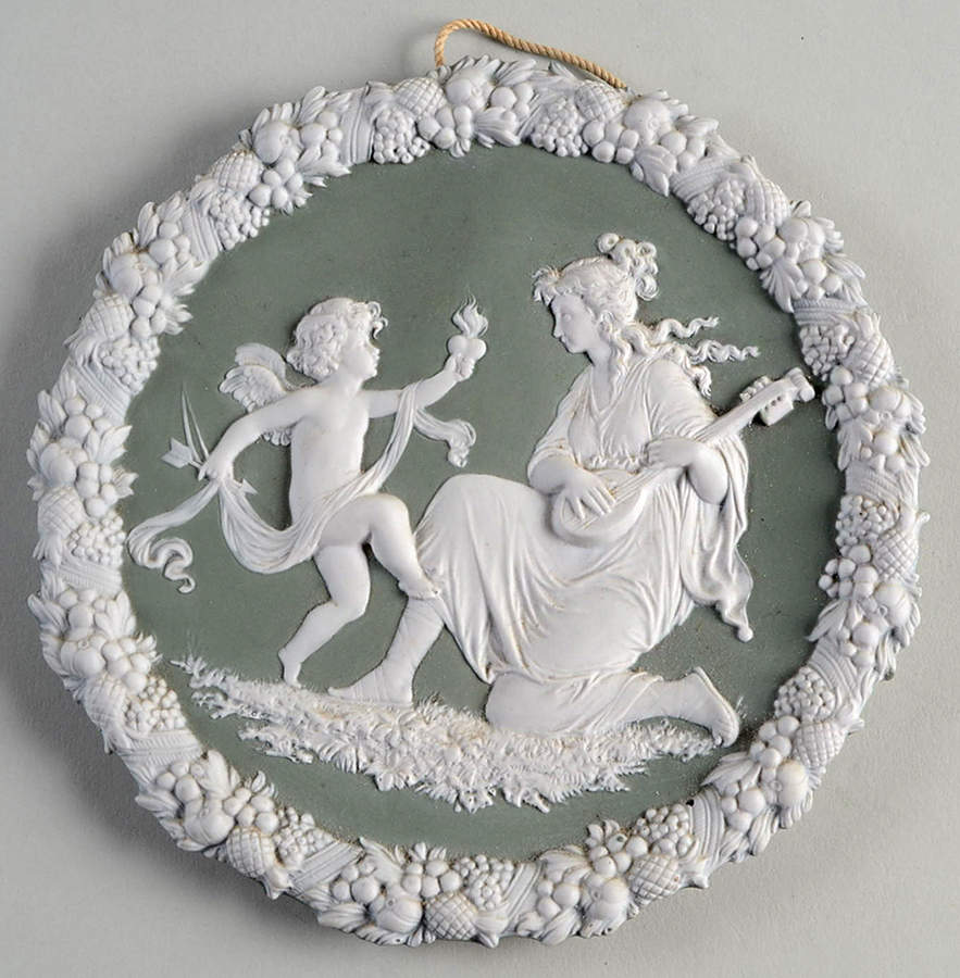 Green Bisque Giftware Plaque Wall by Schafer & Vater-1
